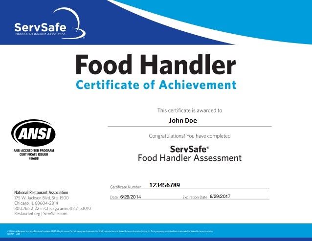 Food Sanitation Certification