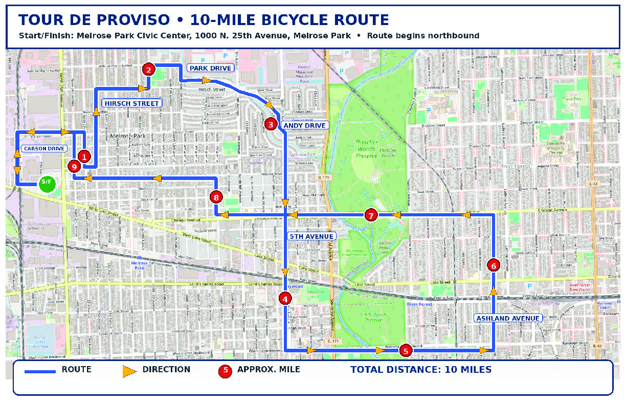 Tour de Proviso 2026 Village of Melrose Park logo